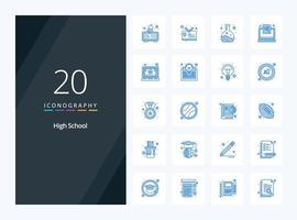 20 High School Blue Color icon for presentation vector