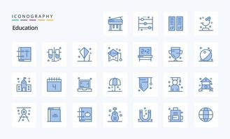 25 Education Blue icon pack vector