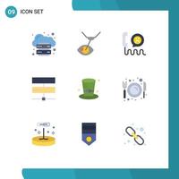 Pictogram Set of 9 Simple Flat Colors of hosting database lasik connection phone Editable Vector Design Elements