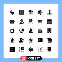 25 User Interface Solid Glyph Pack of modern Signs and Symbols of court medical cloud healthcare diagnostic Editable Vector Design Elements