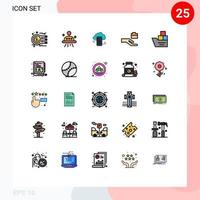 Set of 25 Modern UI Icons Symbols Signs for share folder cloudstorage safety information Editable Vector Design Elements