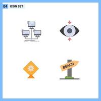 4 Creative Icons Modern Signs and Symbols of database festival network focus sign Editable Vector Design Elements