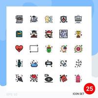 25 Creative Icons Modern Signs and Symbols of dashboard protection eid bug process Editable Vector Design Elements