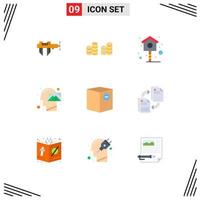 9 Creative Icons Modern Signs and Symbols of commerce vision bird thinking mind Editable Vector Design Elements