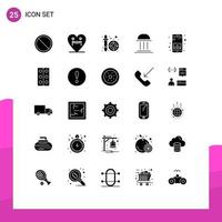 Universal Icon Symbols Group of 25 Modern Solid Glyphs of app column color picker building architecture Editable Vector Design Elements