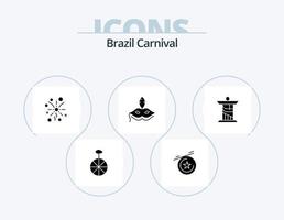 brasil carnaval glifo icono paquete 5 icono diseño. brasileño. celebracion. medalla. ligero. celebracion vector