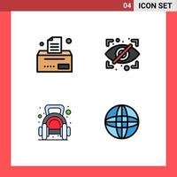 4 Creative Icons Modern Signs and Symbols of bill weight block security gym Editable Vector Design Elements