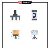 4 Universal Flat Icon Signs Symbols of combine outgoing rural communication paint Editable Vector Design Elements