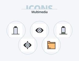 Multimedia Line Filled Icon Pack 5 Icon Design. . multimedia. install. empty. setting vector