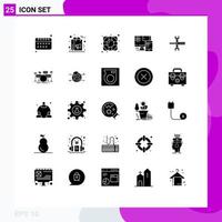 User Interface Pack of 25 Basic Solid Glyphs of screwdriver settings help education monitor Editable Vector Design Elements