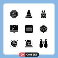 Stock Vector Icon Pack of 9 Line Signs and Symbols for cargo online bynny marketing ad Editable Vector Design Elements