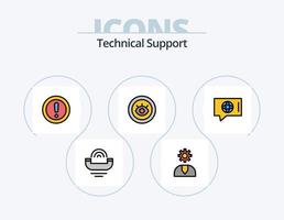 Technical Support Line Filled Icon Pack 5 Icon Design. support. eye. support. support. help vector