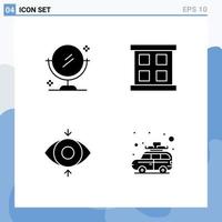 Set of 4 Modern UI Icons Symbols Signs for mirror camping frame eye travel Editable Vector Design Elements