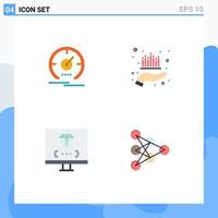 4 Creative Icons Modern Signs and Symbols of gauge wealth speed investment computer Editable Vector Design Elements