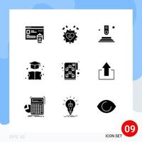 Stock Vector Icon Pack of 9 Line Signs and Symbols for strategy graduation press education book Editable Vector Design Elements