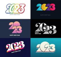 Big Set of 2023 Happy New Year logo text design 2023 number design template vector