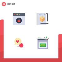 User Interface Pack of 4 Basic Flat Icons of app sms file technology couple chat Editable Vector Design Elements