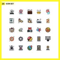 Set of 25 Modern UI Icons Symbols Signs for product launch resources box boundary Editable Vector Design Elements