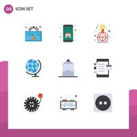 9 Creative Icons Modern Signs and Symbols of cream geography mobile app earth goal Editable Vector Design Elements