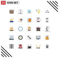 Flat Color Pack of 25 Universal Symbols of security camera think shield protection Editable Vector Design Elements