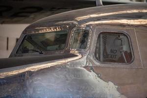 old airplane cockpit detail photo