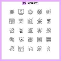 25 Line concept for Websites Mobile and Apps part worldwide page global network celebration Editable Vector Design Elements