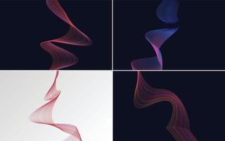 Collection of geometric minimal lines pattern set vector