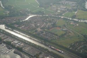 amsterdam channels aerial panorama landscape while landing photo