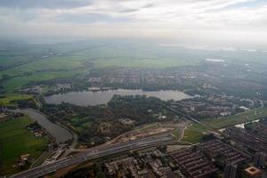 amsterdam channels aerial panorama landscape while landing photo