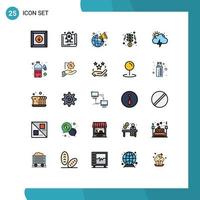 25 Creative Icons Modern Signs and Symbols of weather money broadcast startup growth Editable Vector Design Elements