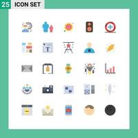 25 Thematic Vector Flat Colors and Editable Symbols of fitness laud parental control woofer tag Editable Vector Design Elements