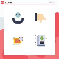 User Interface Pack of 4 Basic Flat Icons of call focus dislike time cooking Editable Vector Design Elements