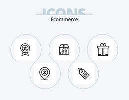Ecommerce Line Icon Pack 5 Icon Design. shop. ecommerce. ecommerce. bag. shop vector
