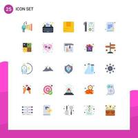 25 Universal Flat Color Signs Symbols of programming development writer develop transportation Editable Vector Design Elements