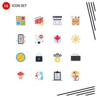 16 Thematic Vector Flat Colors and Editable Symbols of security businessman webpage business tracking Editable Pack of Creative Vector Design Elements