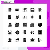 User Interface Pack of 25 Basic Solid Glyphs of internet sofa fun window home Editable Vector Design Elements