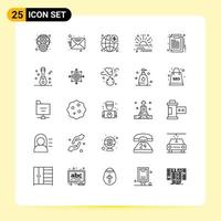 Pictogram Set of 25 Simple Lines of document sale business price discount Editable Vector Design Elements