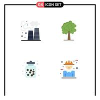 Set of 4 Modern UI Icons Symbols Signs for factory dessert waste growth sweets Editable Vector Design Elements