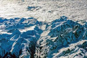 Alps aerial view from airplane photo