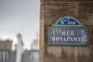 bonaparte street sign in Paris photo