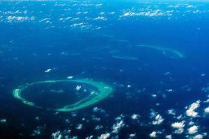 maldives atoll aerial view landscape atoll and islands photo