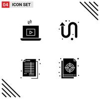 Set of Modern UI Icons Symbols Signs for laptop accounts play up banking Editable Vector Design Elements