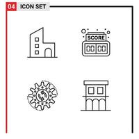 Group of 4 Filledline Flat Colors Signs and Symbols for apartment process modern digital task Editable Vector Design Elements