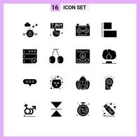 16 iconos creativos signos y símbolos modernos de eliminación de grabación de audio izquierda grabación de sonido horizontal elementos de diseño vectorial editables vector