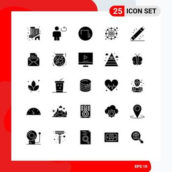 Pictogram Set of 25 Simple Solid Glyphs of electronic devices repeat network connection Editable Vector Design Elements