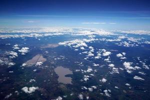 Lakes near Guadalajara jalisco aerial panorama landscape from airplane photo