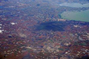 Lakes near Guadalajara jalisco aerial panorama landscape from airplane photo