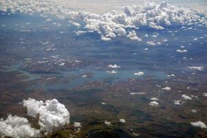 Leon Guanajuato aerial panorama landscape from airplane lakes photo