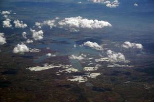 Leon Guanajuato aerial panorama landscape from airplane lakes photo