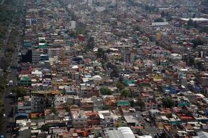 Mexico city aerial panorama landcape from airplane photo